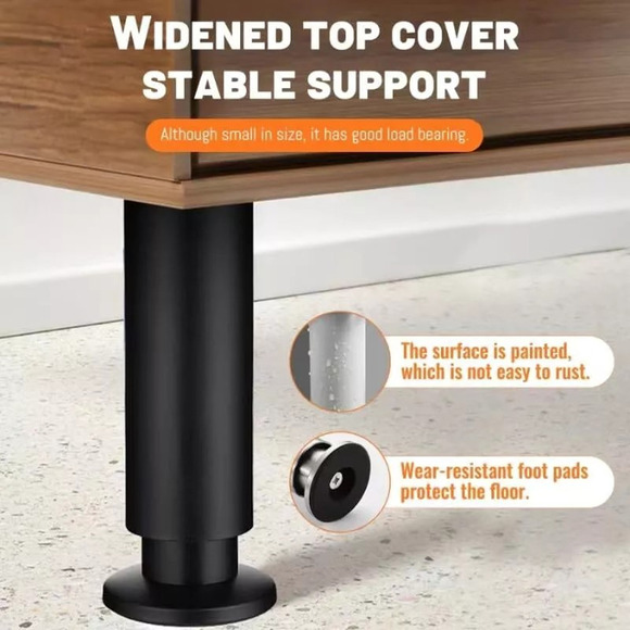 4 Pcs Adjustable Height Furniture Support Legs Furniture Legs, 10-17inch White - Picture 4 of 7